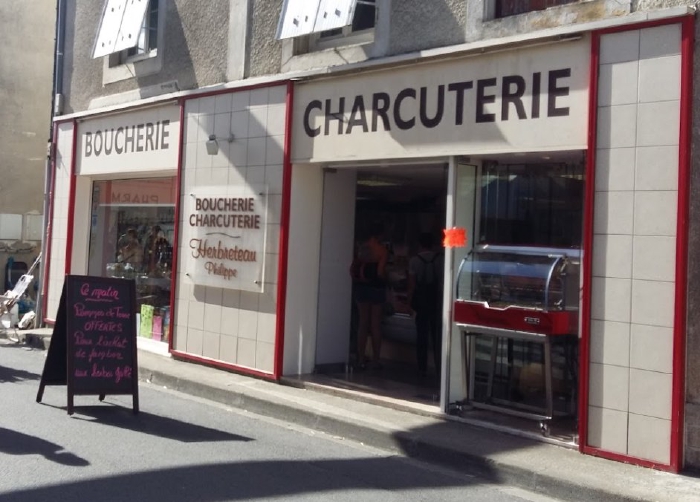 Devanture de la boucherie Herbreteau